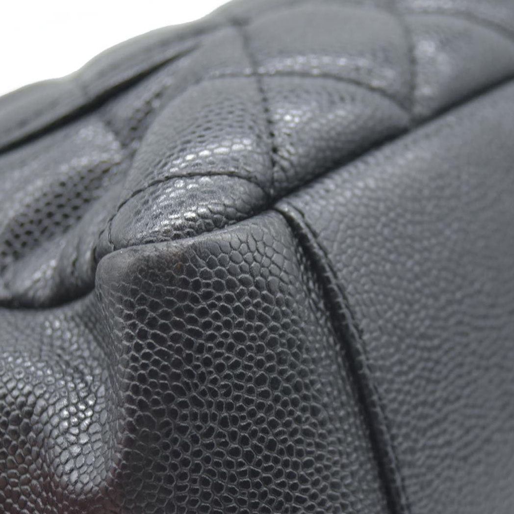 AUCTION $2900 Chanel  Caviar Quilted Grand Shopping Tote GST Black