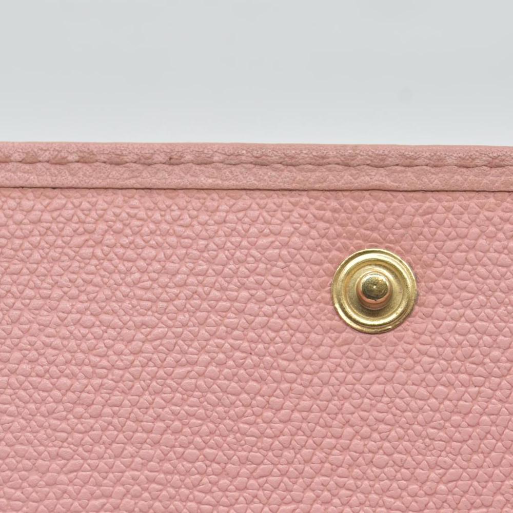 $1075 Chanel 2004 Grained Calfskin CC Button Long Wallet Pink CONSIGNMENT