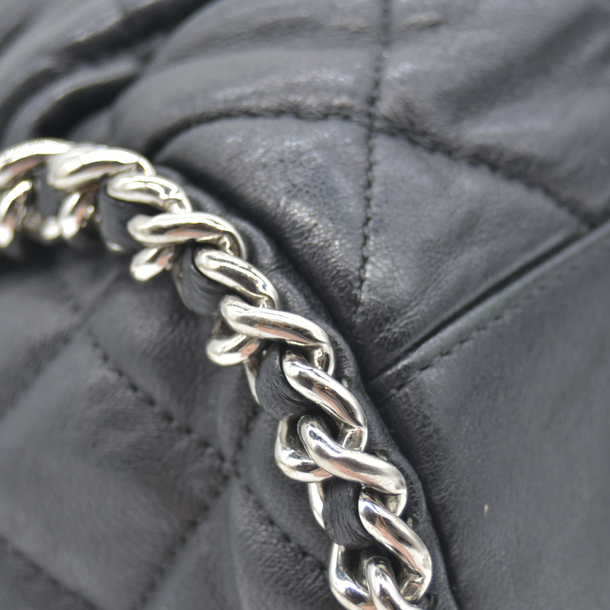 $3320 2011 Chanel Quilted Chain Me Hobo Black Chain Around