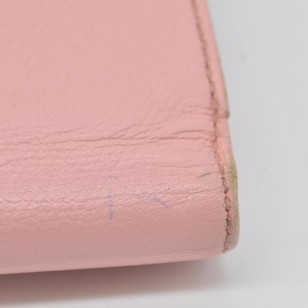 $1075 Chanel 2004 Grained Calfskin CC Button Long Wallet Pink CONSIGNMENT