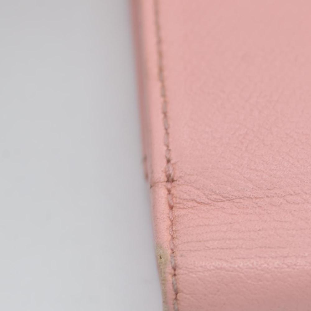 $1075 Chanel 2004 Grained Calfskin CC Button Long Wallet Pink CONSIGNMENT