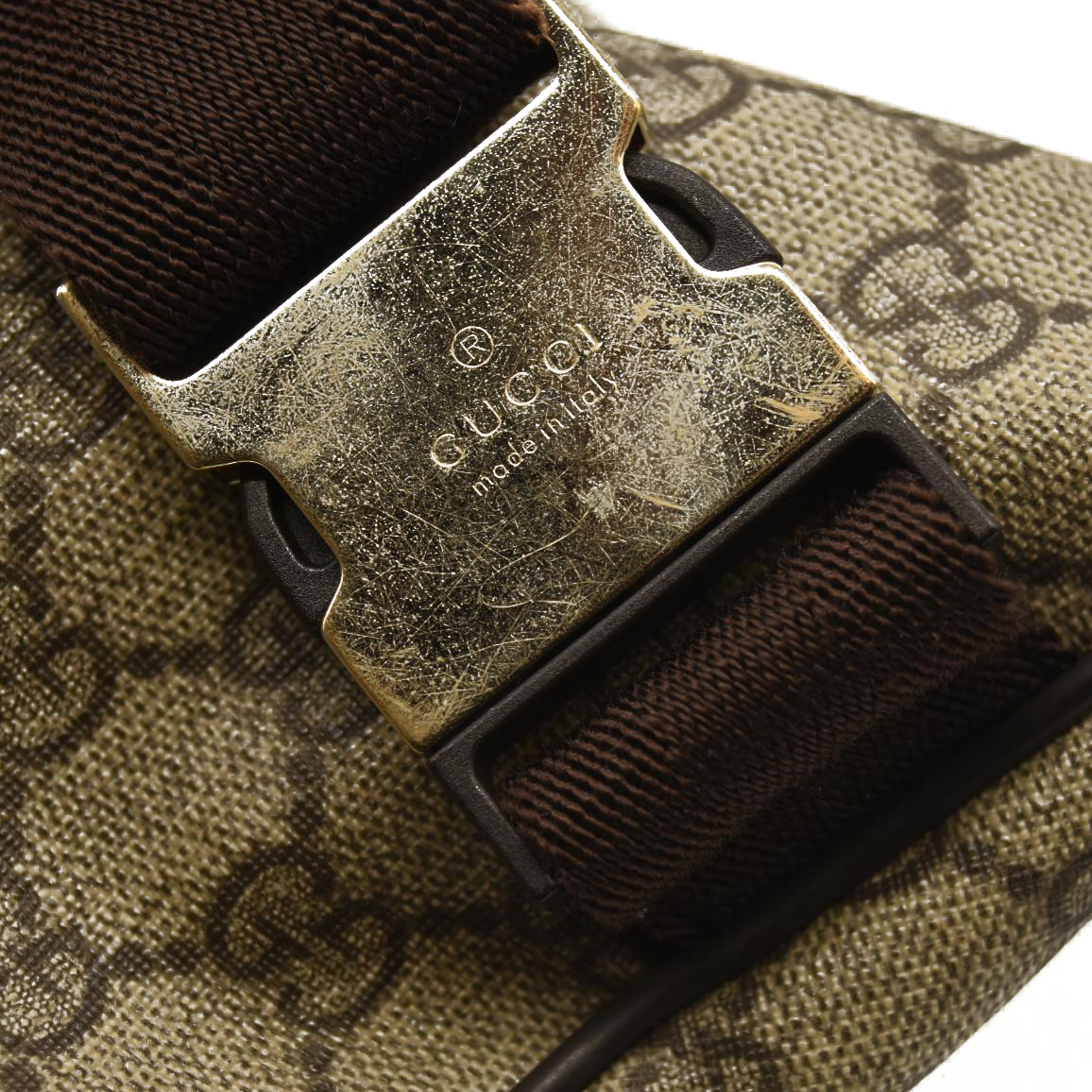 Gucci  GG Plus Monogram Belt Bag Dark Brown