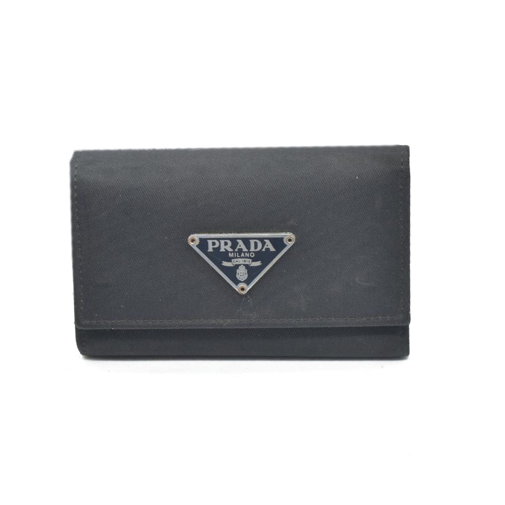 Prada Black Saffiano Leather Key Case Holder