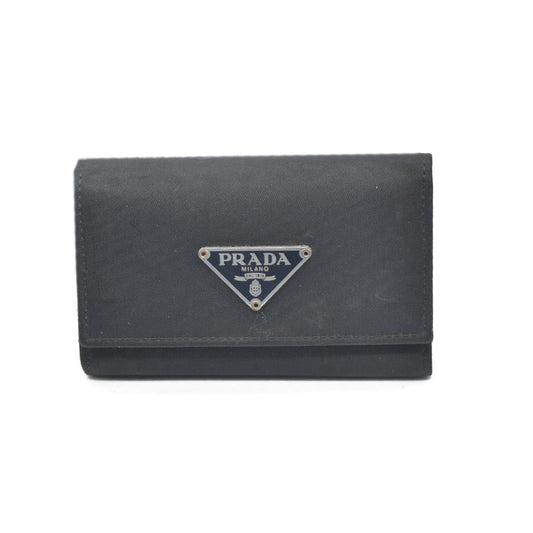 Prada Black Saffiano Leather Key Case Holder