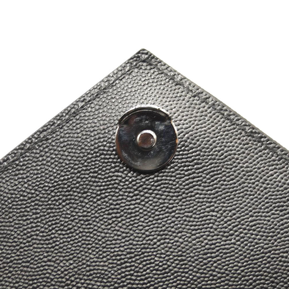 SAINT LAURENT Grain De Poudre Textured Mixed Matelasse Triquilt Small Monogram Satchel Black