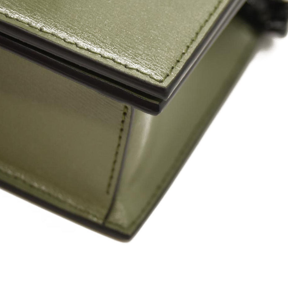 Alexander McQueen  Calfskin Knuckle Skull Crossbody Khaki Green Black