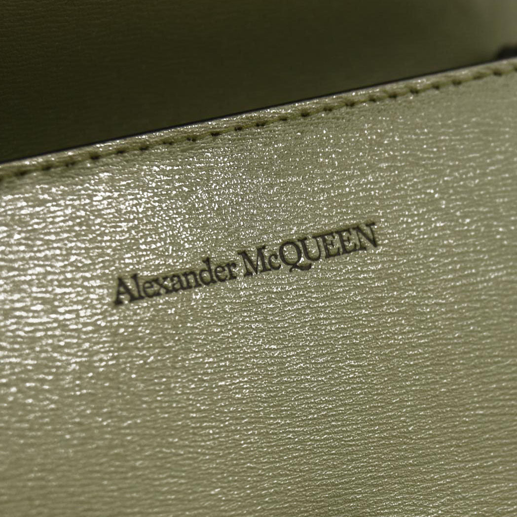 Alexander McQueen  Calfskin Knuckle Skull Crossbody Khaki Green Black