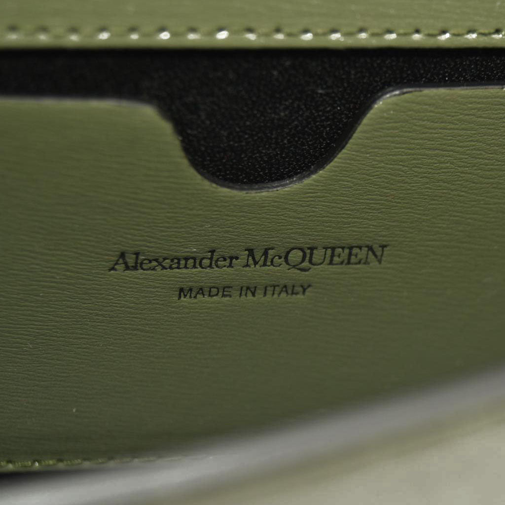 Alexander McQueen  Calfskin Knuckle Skull Crossbody Khaki Green Black