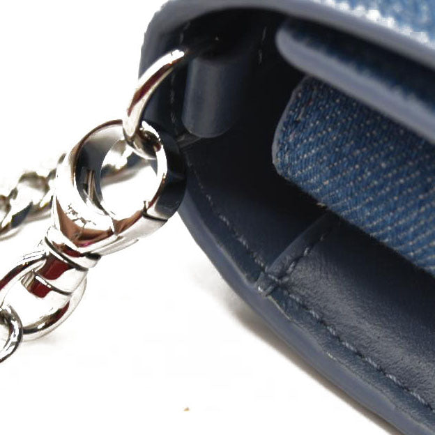 Christian Louboutin Calfskin Spikes Loubinthesky Paloma Clutch Blue Jean