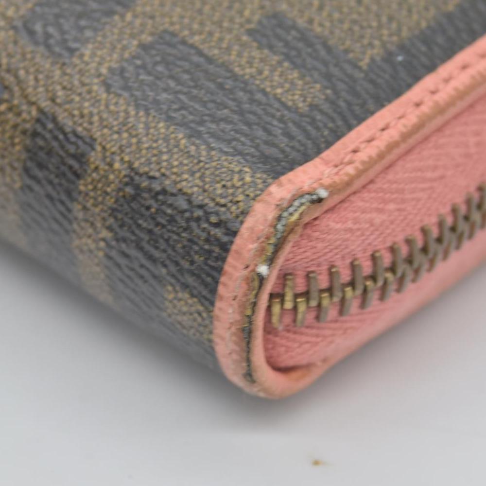 $790 Fendi Zucca Canvas Zip Around Long Wallet Black Brown CONSIGNMENT