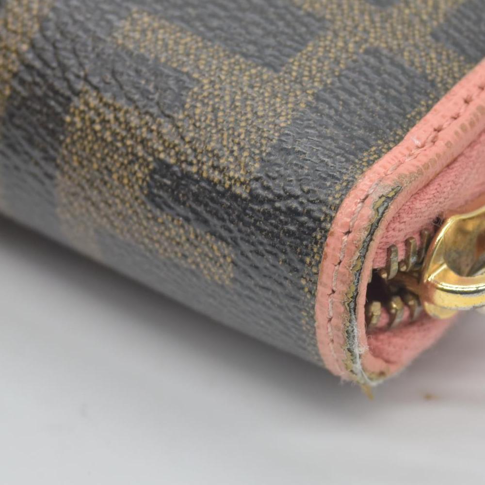 $790 Fendi Zucca Canvas Zip Around Long Wallet Black Brown CONSIGNMENT