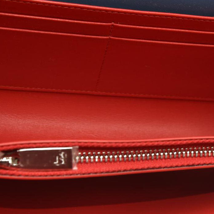 Christian Louboutin Calfskin Spikes Loubinthesky Paloma Clutch Blue Jean