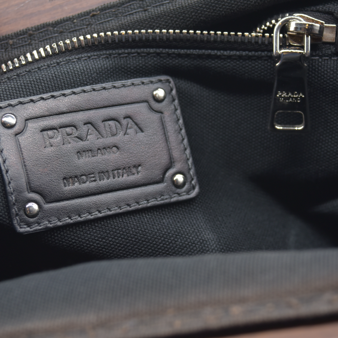 Prada Canvas Wood Handle Canapa Logo Satchel 2013