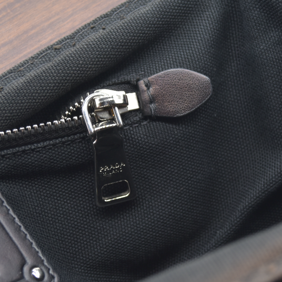 Prada Canvas Wood Handle Canapa Logo Satchel 2013