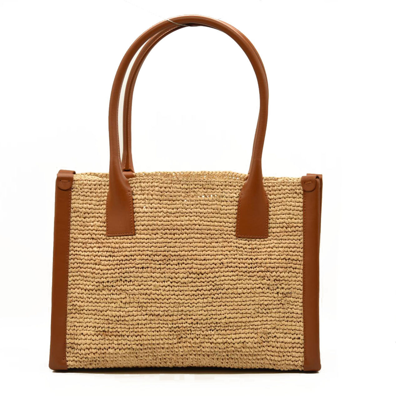 Christian Louboutin Small Raffia Calfskin By My Side Tote Natural Cuoio