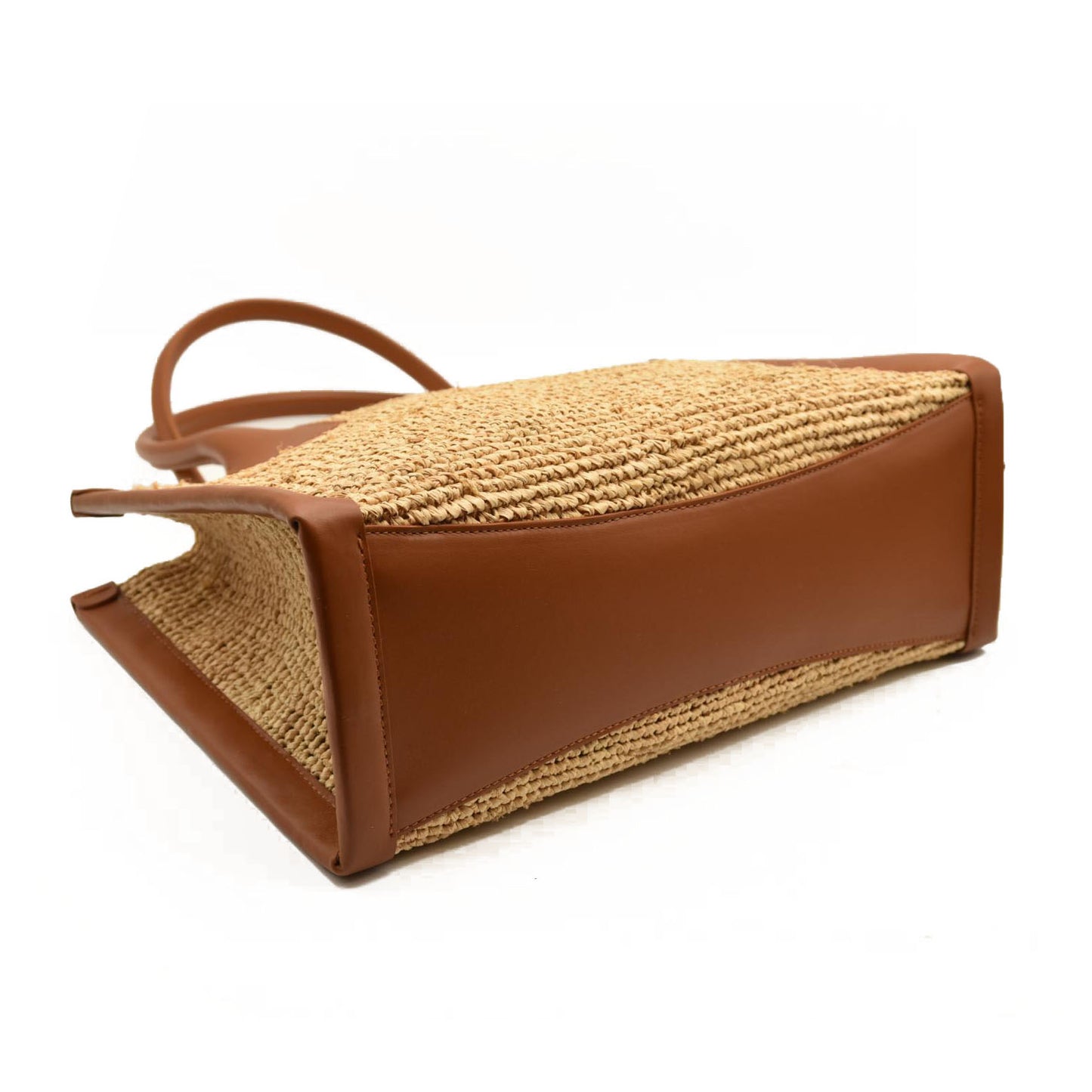 Christian Louboutin Small Raffia Calfskin By My Side Tote Natural Cuoio