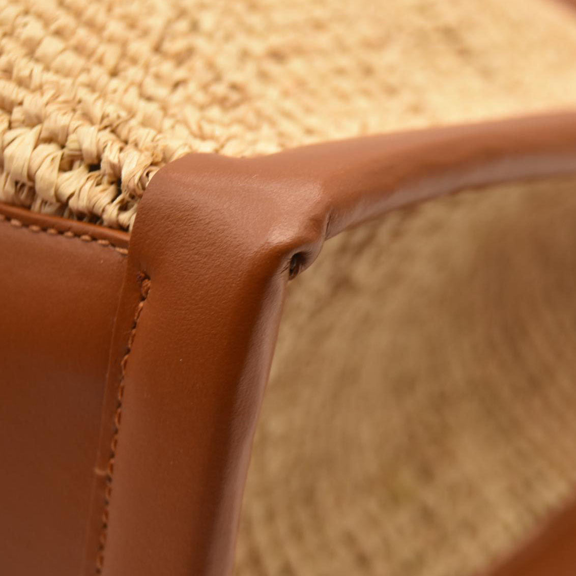 Christian Louboutin Small Raffia Calfskin By My Side Tote Natural Cuoio