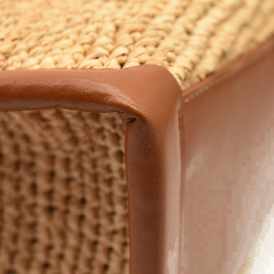 Christian Louboutin Small Raffia Calfskin By My Side Tote Natural Cuoio