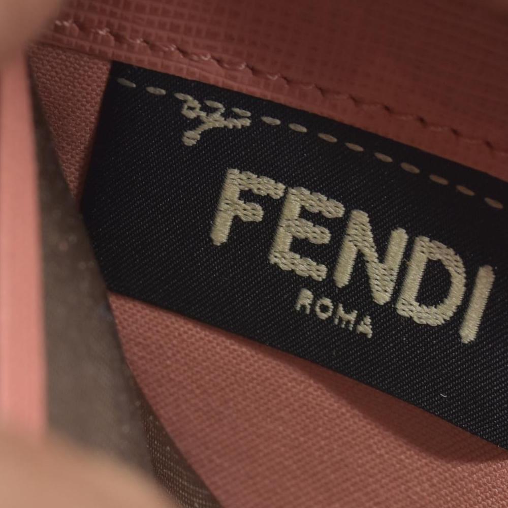 $790 Fendi Zucca Canvas Zip Around Long Wallet Black Brown CONSIGNMENT