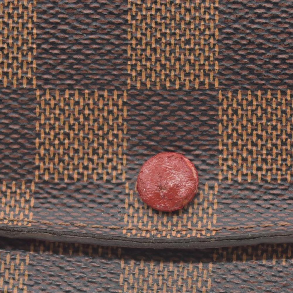 $615 2016 Louis Vuitton Damier Ebene Emilie Wallet Red CONSIGNMENT TA1196