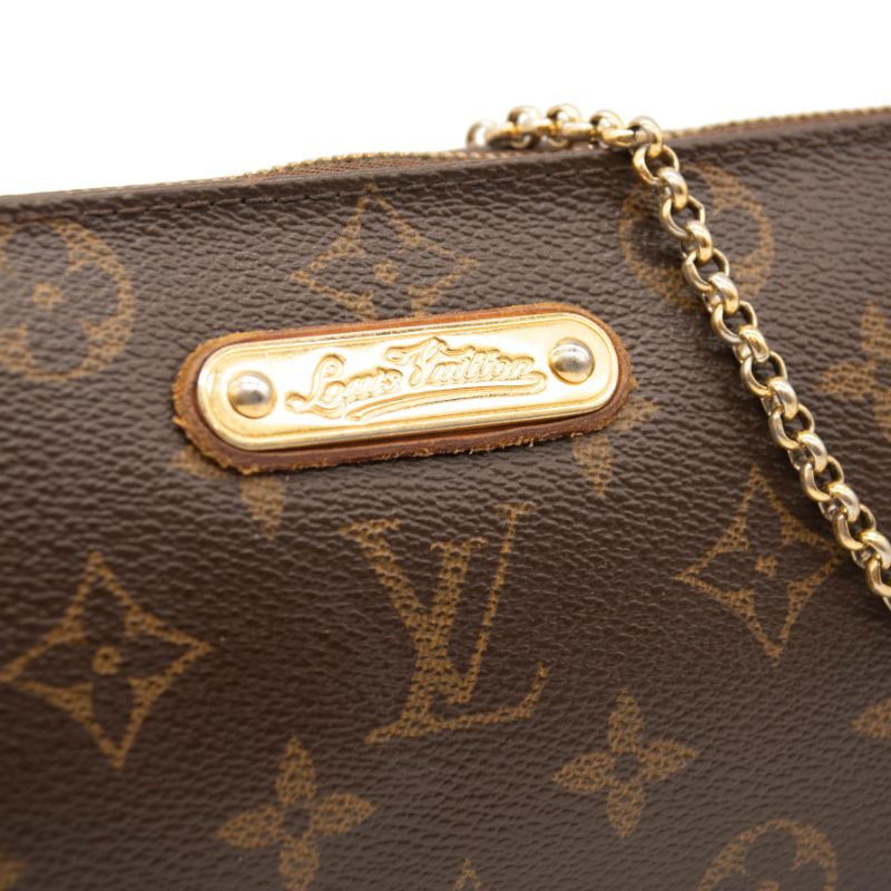 Louis Vuitton Monogram Eva Crossbody Shoulder Bag Brown Clutch Chain