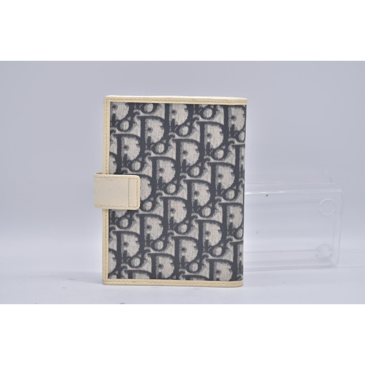Christian Dior Vintage Blue White Diorissimo Canvas PM Notebook Planner Agenda CONSIGNMENT