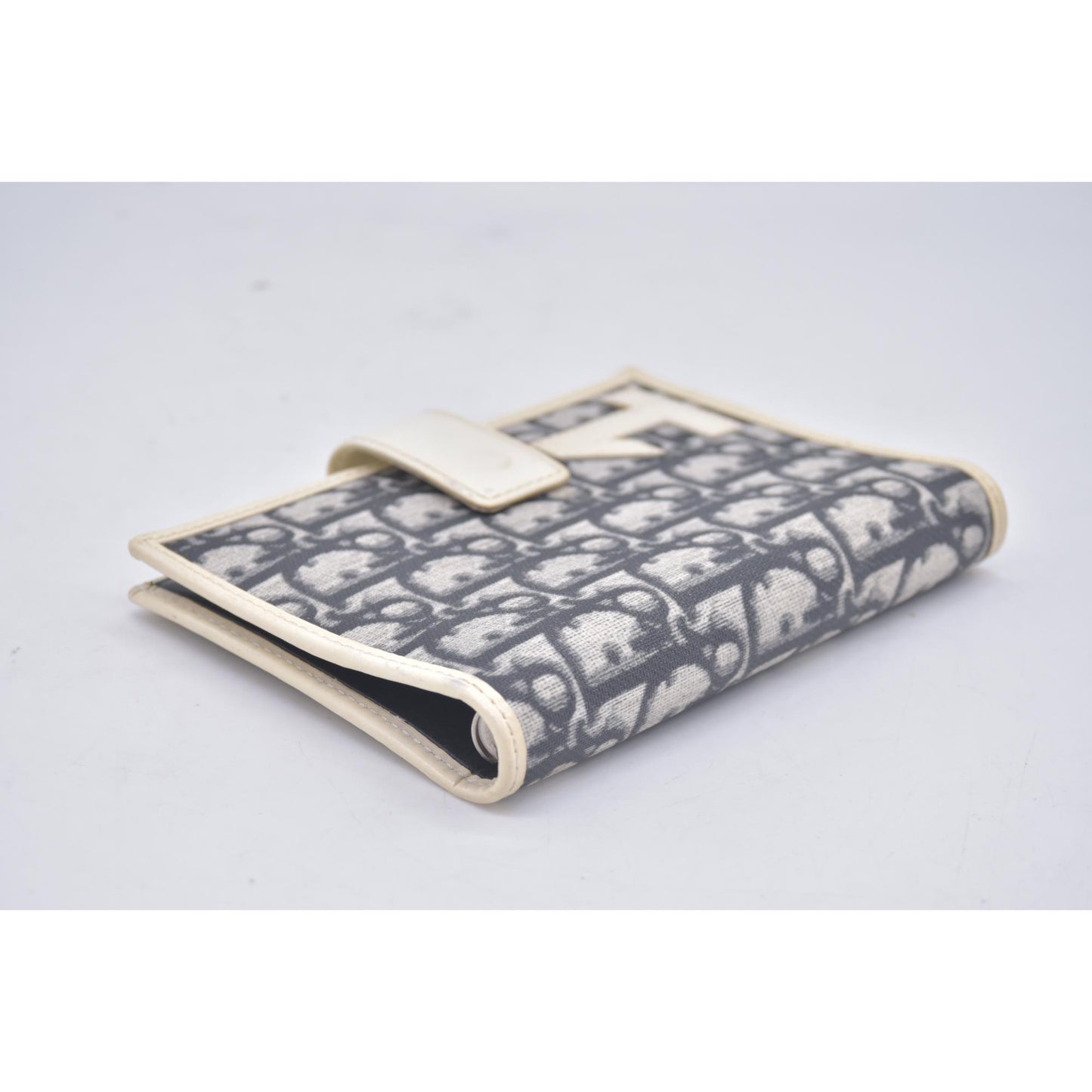 Christian Dior Vintage Blue White Diorissimo Canvas PM Notebook Planner Agenda CONSIGNMENT