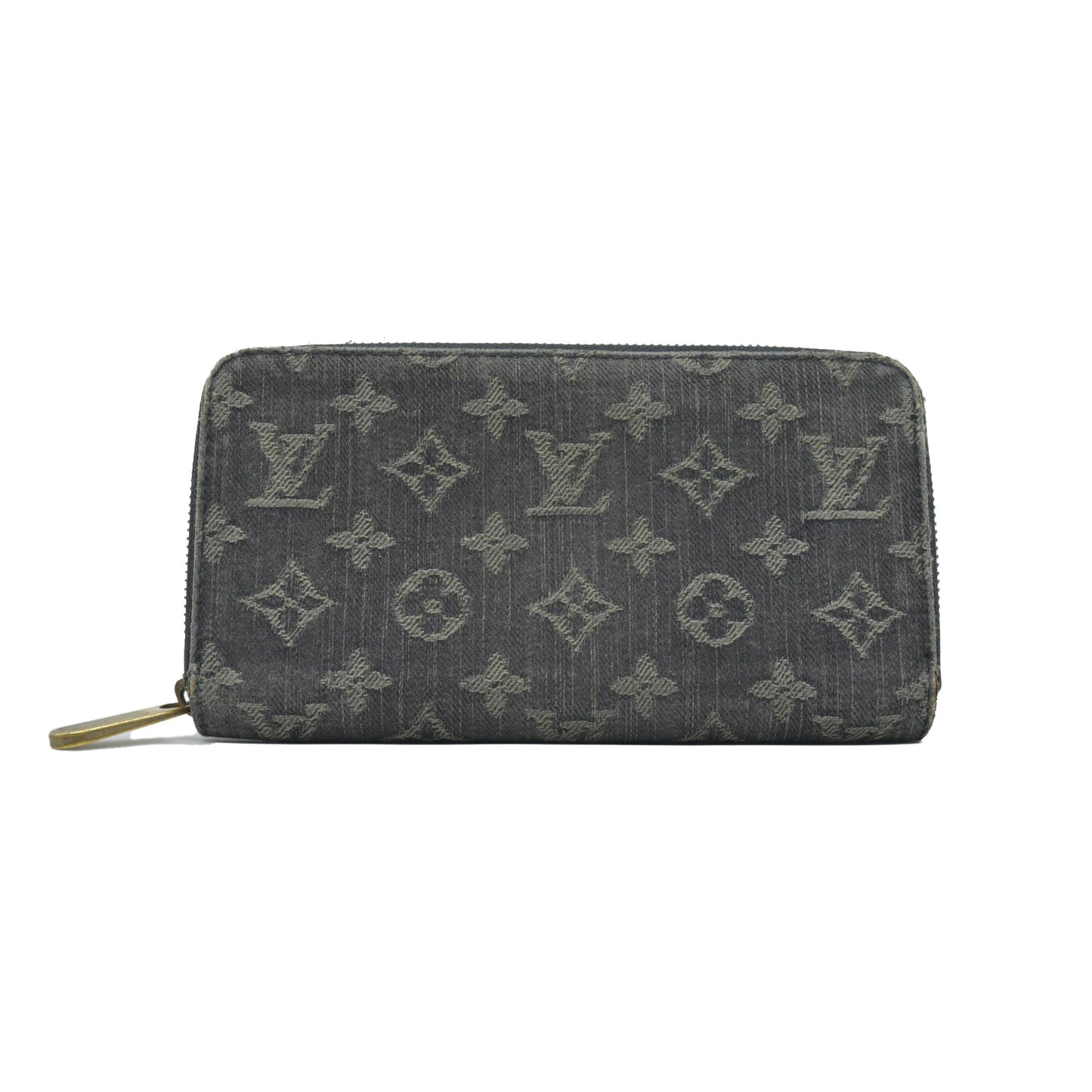 $1170 LOUIS VUITTON Monogram Denim Zippy Round Zipper Long Wallet CONSIGNMENT CA0048