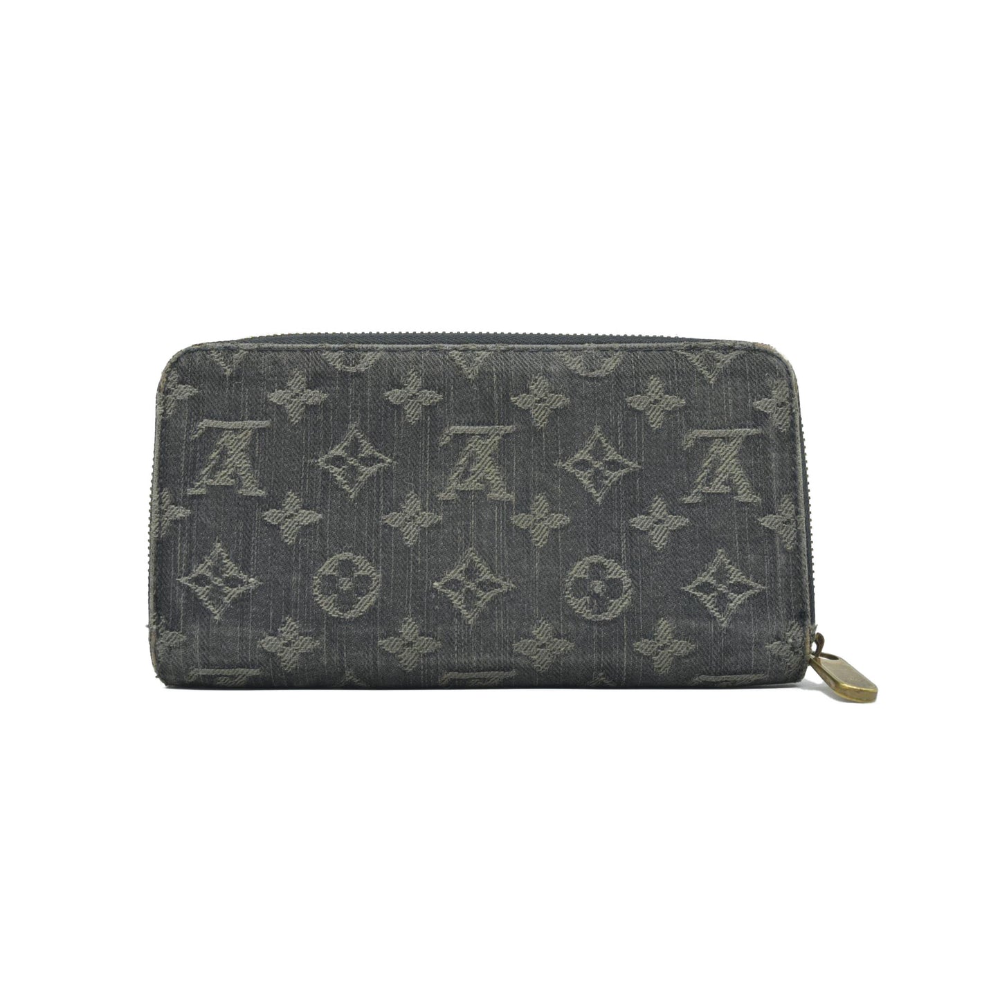 $1170 LOUIS VUITTON Monogram Denim Zippy Round Zipper Long Wallet CONSIGNMENT CA0048