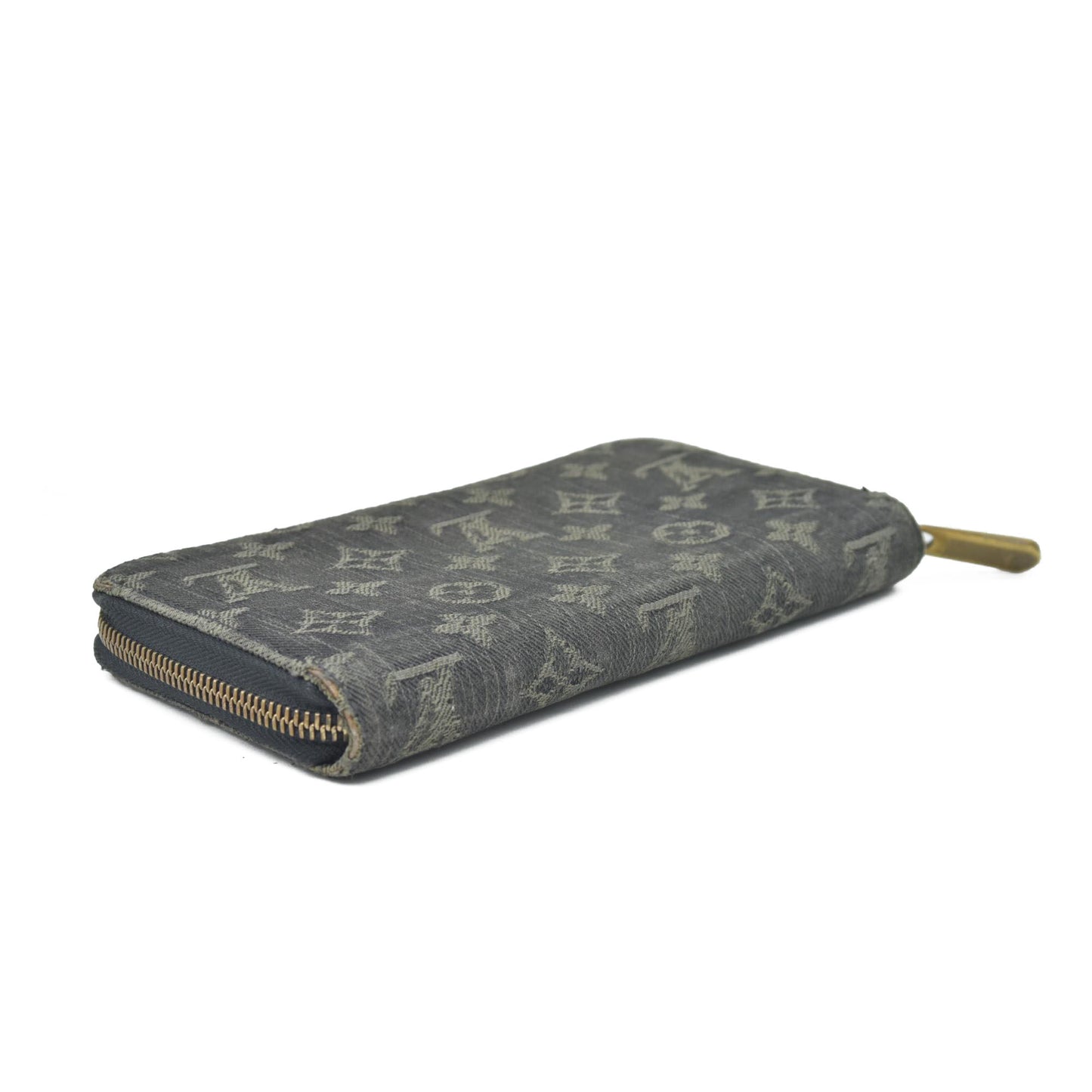 $1170 LOUIS VUITTON Monogram Denim Zippy Round Zipper Long Wallet CONSIGNMENT CA0048