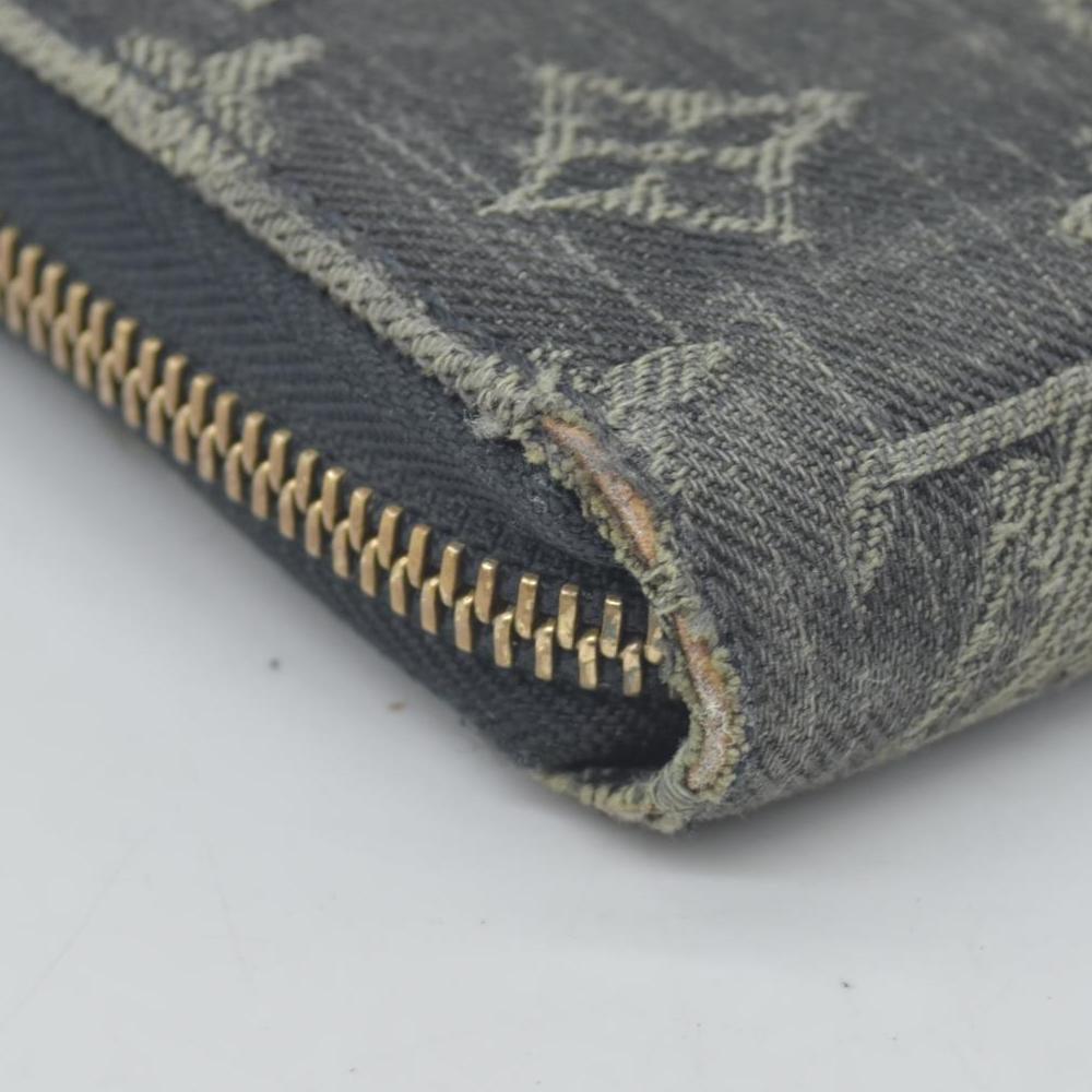 $1170 LOUIS VUITTON Monogram Denim Zippy Round Zipper Long Wallet CONSIGNMENT CA0048