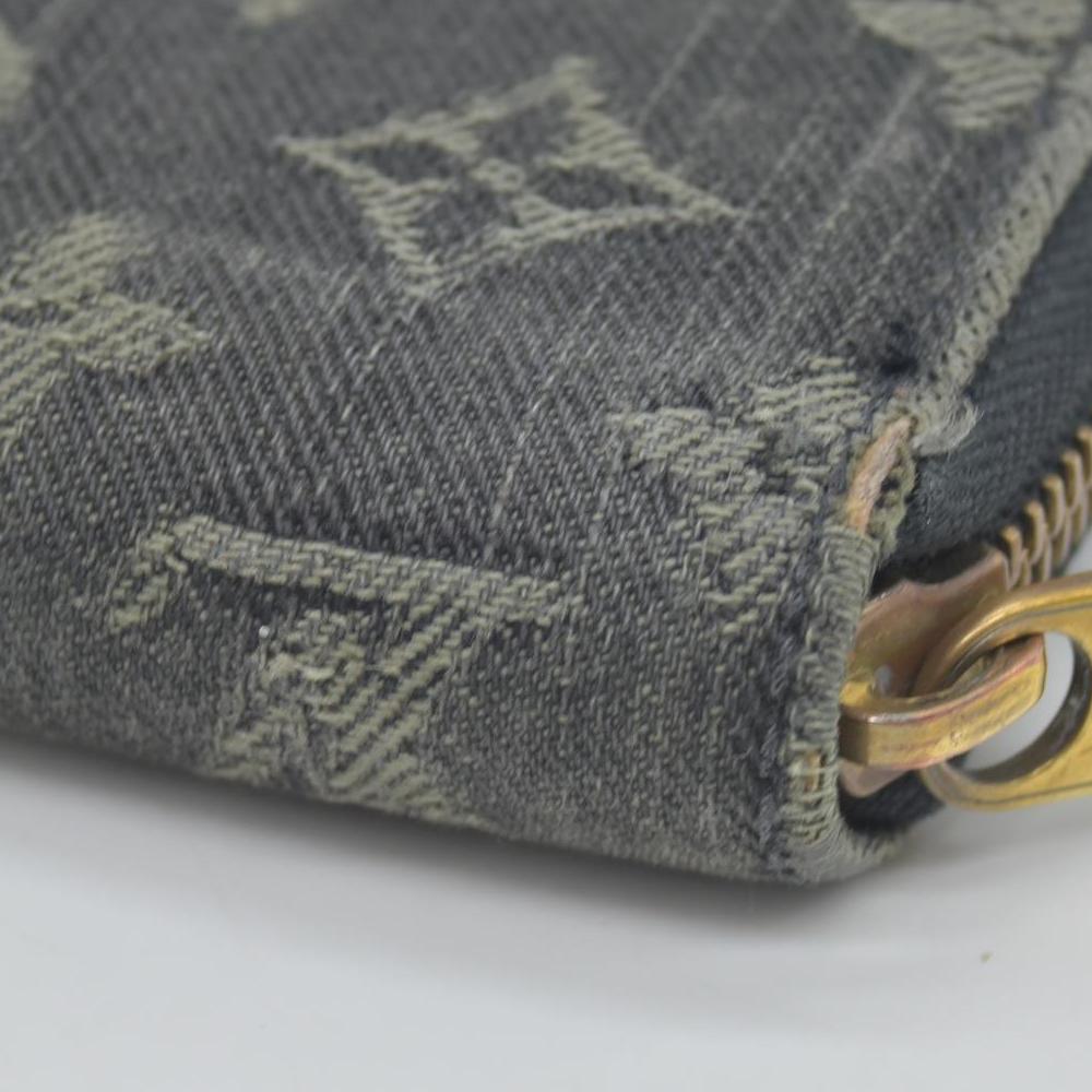 $1170 LOUIS VUITTON Monogram Denim Zippy Round Zipper Long Wallet CONSIGNMENT CA0048