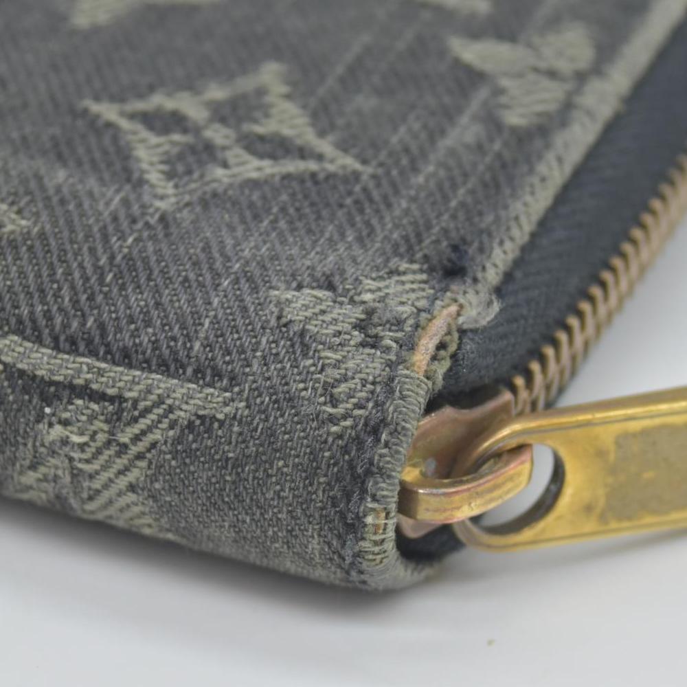 $1170 LOUIS VUITTON Monogram Denim Zippy Round Zipper Long Wallet CONSIGNMENT CA0048