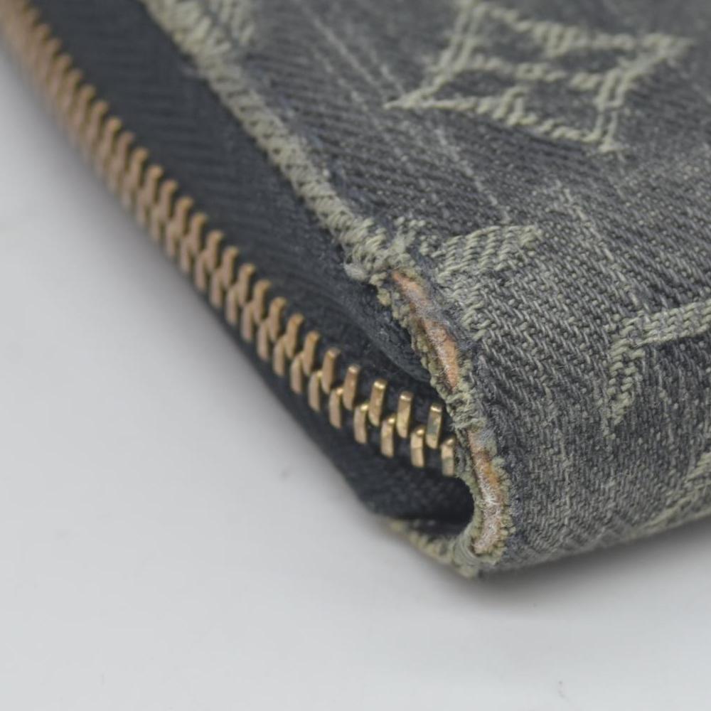 $1170 LOUIS VUITTON Monogram Denim Zippy Round Zipper Long Wallet CONSIGNMENT CA0048