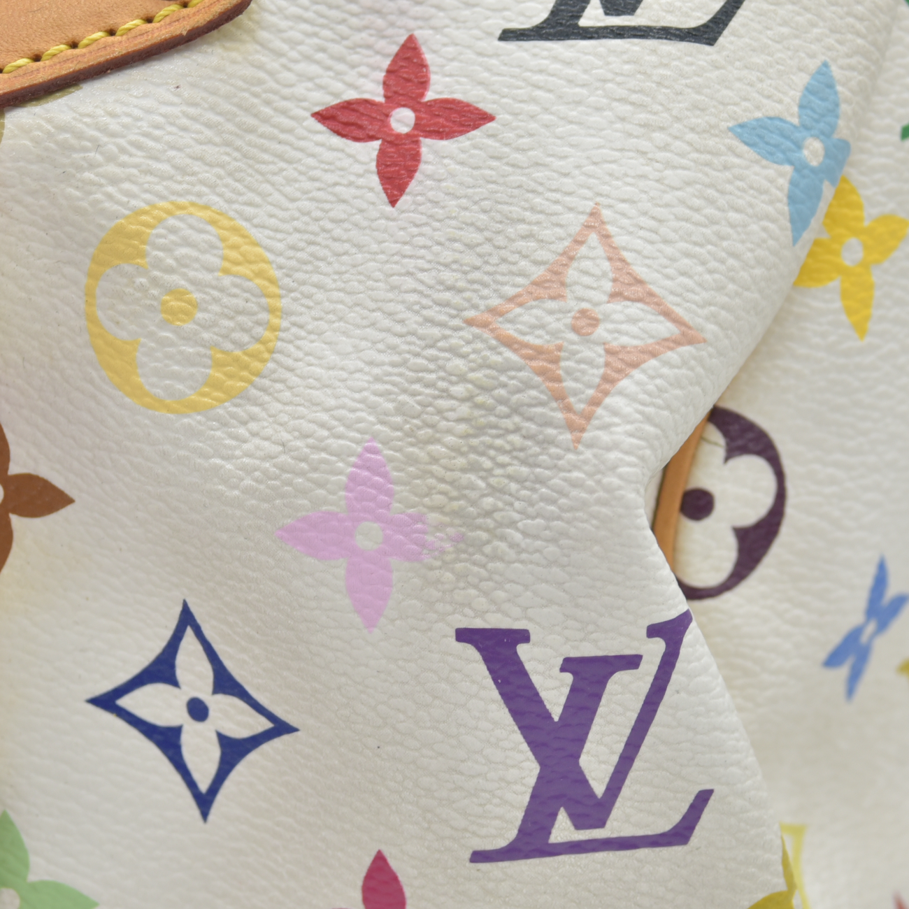 $3150 2007 Louis Vuitton Speedy 30 Monogram Multicolor White Murakami SP4077