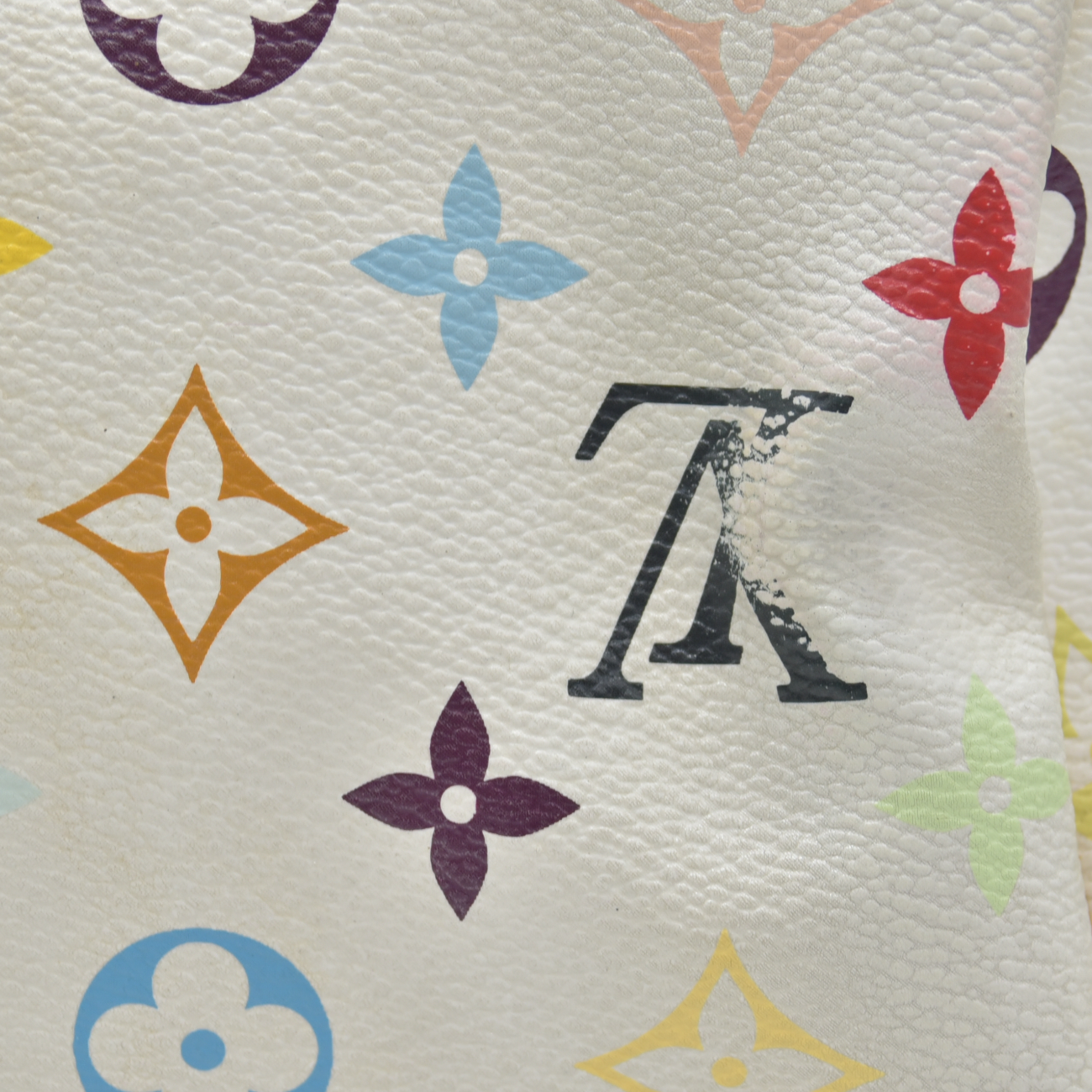 $3150 2007 Louis Vuitton Speedy 30 Monogram Multicolor White Murakami SP4077