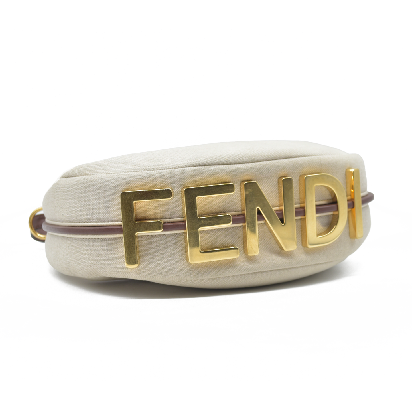 $2800 Fendi Beige Canvas Fendigraphy Small Hobo Shoulder Bag Handbag