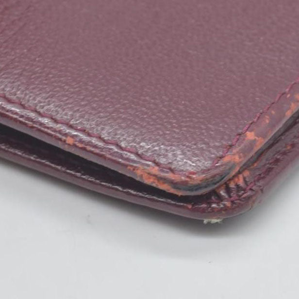 $925 Chanel  Interlocking CC Logo Wallet Burgundy CONSIGNMENT