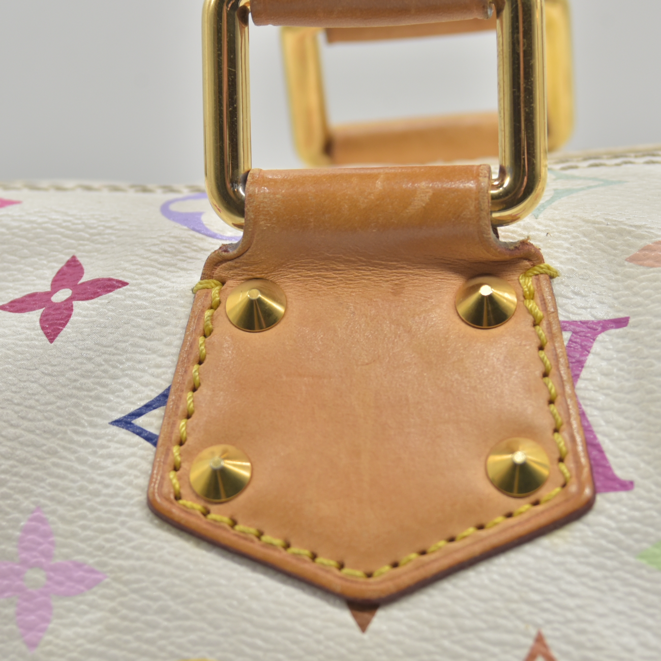 $3150 2007 Louis Vuitton Speedy 30 Monogram Multicolor White Murakami SP4077
