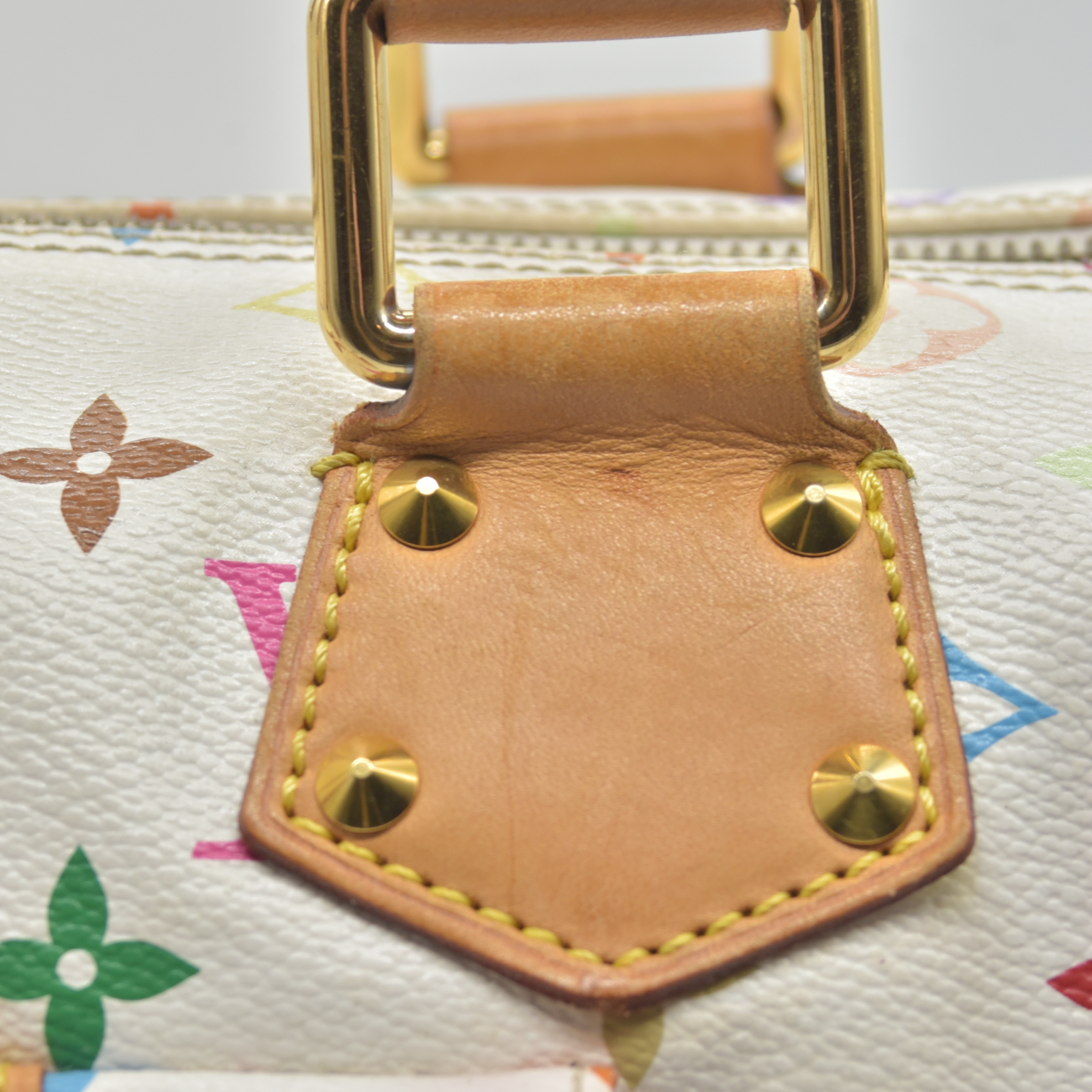 $3150 2007 Louis Vuitton Speedy 30 Monogram Multicolor White Murakami SP4077