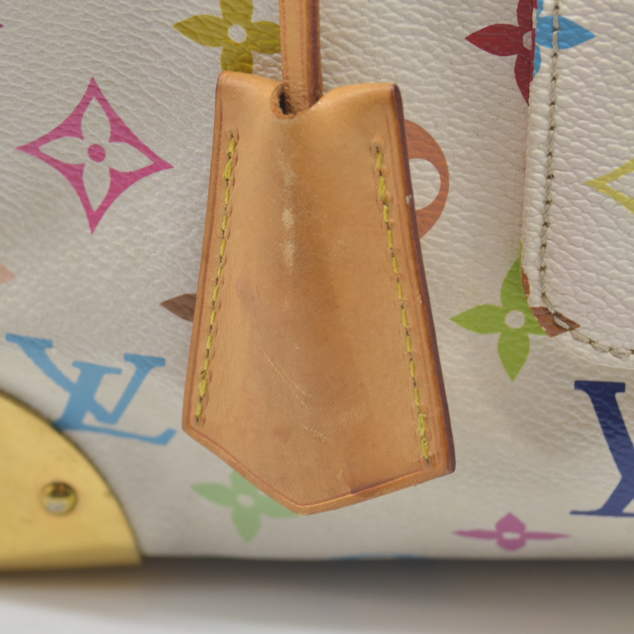 $3150 2007 Louis Vuitton Speedy 30 Monogram Multicolor White Murakami SP4077