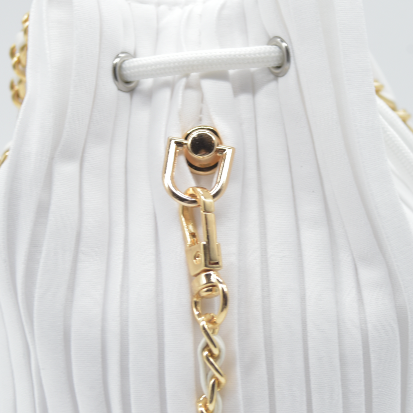 Dior GWP Bucket Drawstring Bag White with Modifications