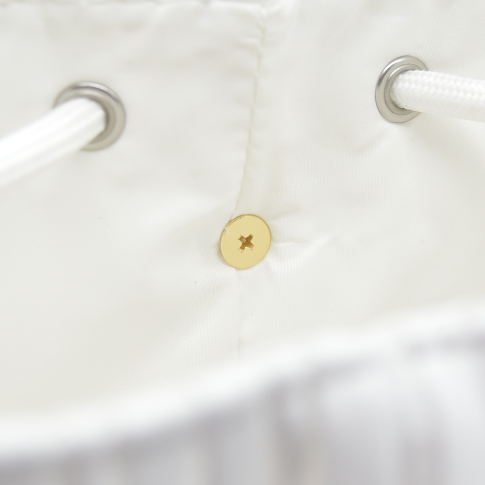 Dior GWP Bucket Drawstring Bag White with Modifications