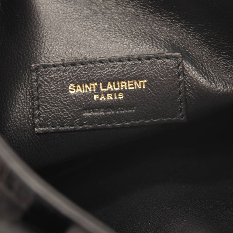 NEW Saint Laurent Mini Toy Shopping Tote Monogram Croc Black