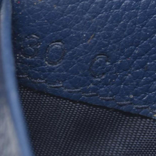 $725 Prada Zip Card Holder Pebbled Leather Blue CONSIGNMENT