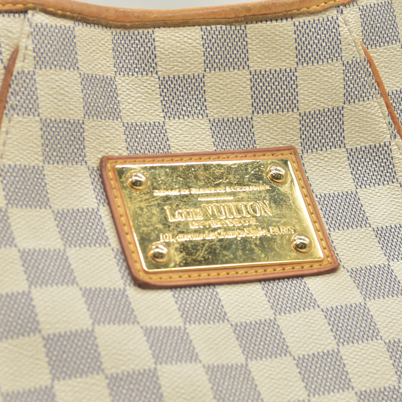 $1800 2008 Louis Vuitton Galliera PM Damier Azur MI4038