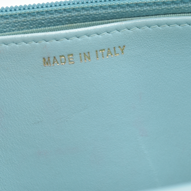 $3800 Chanel Trendy Chevron Wallet On A Chain Quilted Front Flap Turquoise 2019