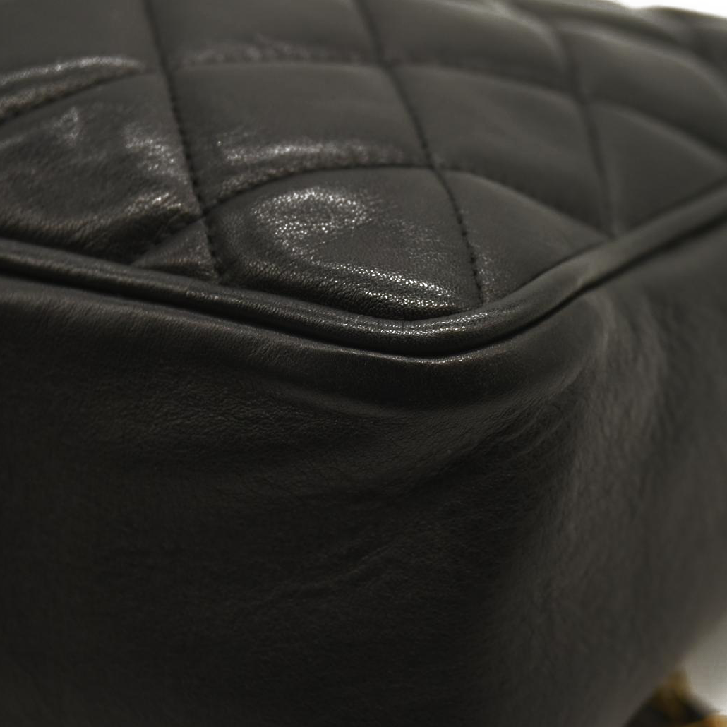 Chanel  Lambskin Diamond Stitch Envelope Single Flap Black