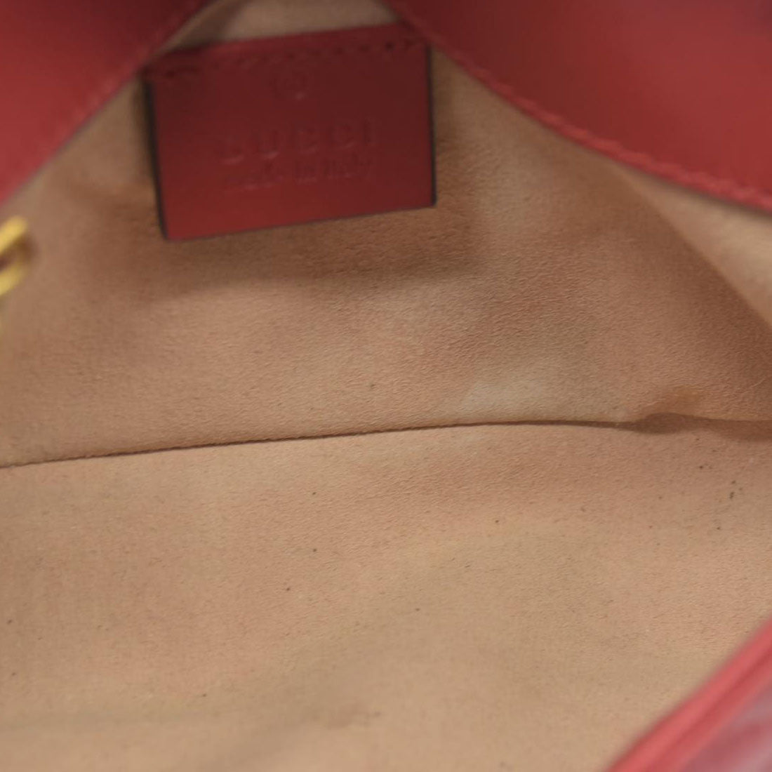 $1550 Gucci Leather Marmont Super Mini Red