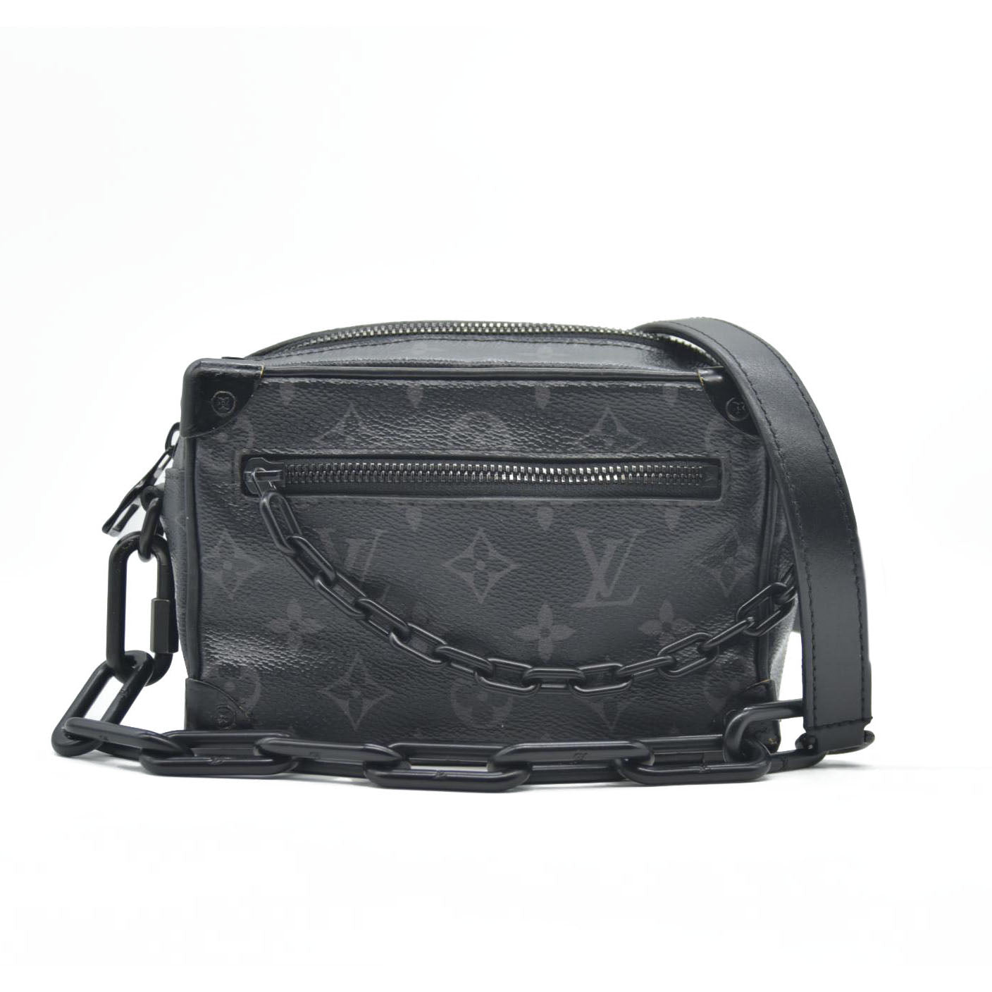 Louis Vuitton LV Shoulder Bag Soft trunk Black Monogram Eclipse MB4129